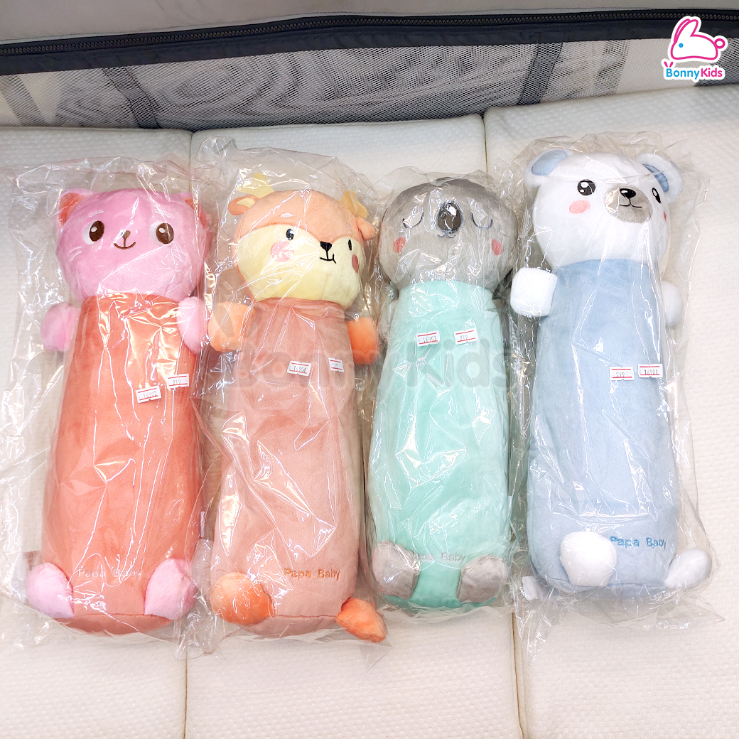 PAPA BABY (ปาป้าเบบี้) หมอนข้างเด็ก ผ้าเวลบัวกอดนุ่ม เกรดพรีเมี่ยม ดีไซน์น่ารัก