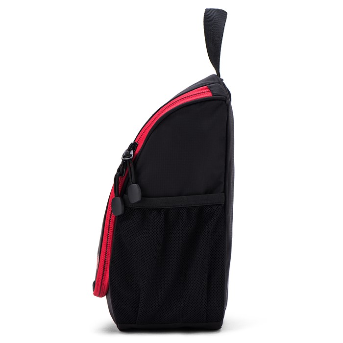 Bagsmart กระเป๋าใส่อุปกรณ์อาบน้ำ คุณภาพสูง ใส่อุปกรณ์อาบน้ำ แขวนได้ มีช่องใส่ด้านข้างสองด้าน สำหรับเดินทาง ท่องเที่ยว (Black-Red)