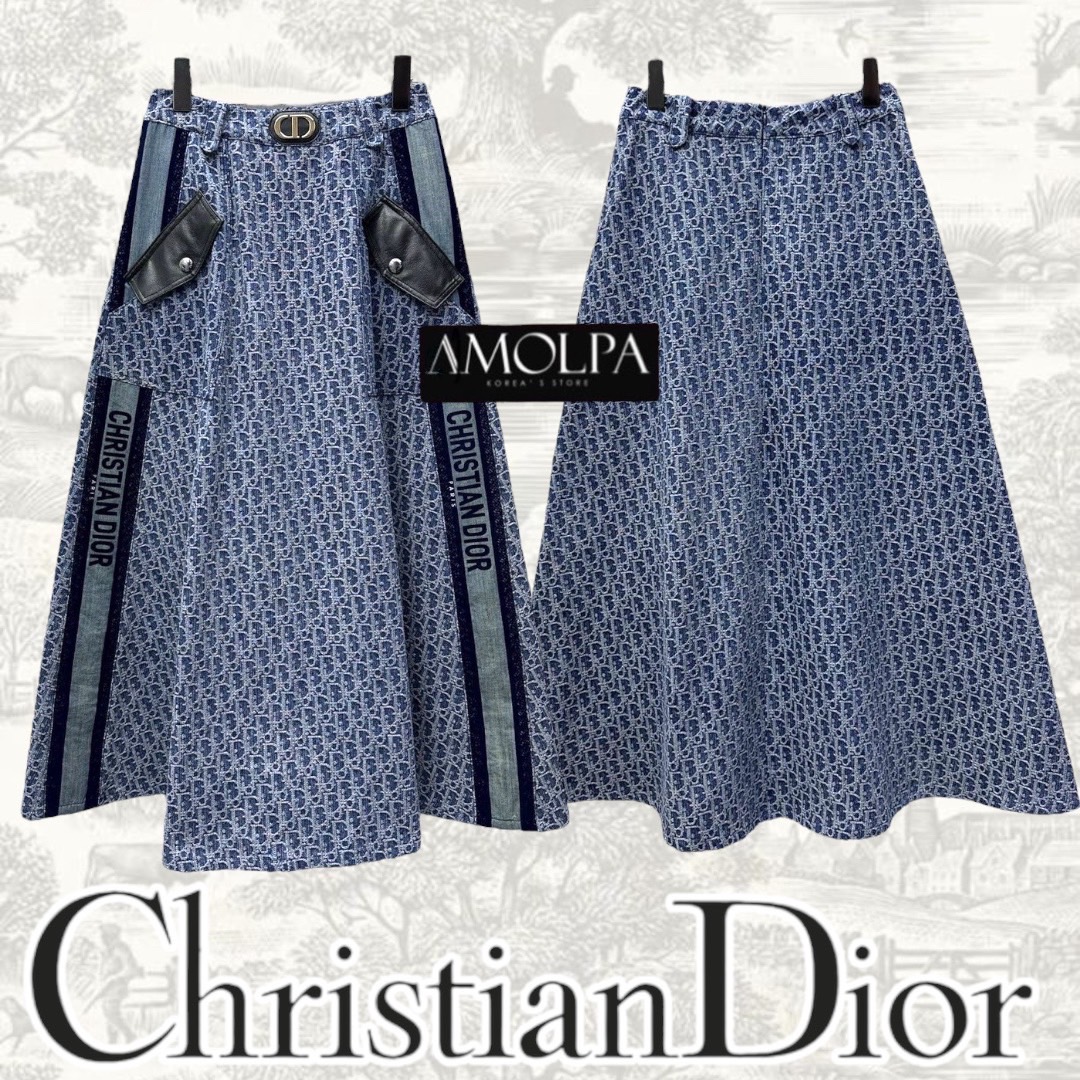 กระโปรงยาว CD DENIM แถบอักษรแต่งหนัง งานสวย เกรดขั้นเทพ งานตามภาพเลยนะคะ คุณภาพจึ้งๆ เลยค้า งานสวยยยยย ชนช๊อป ใส่สบาย : สินค้าคุณภาพ (พร้อมส่ง)