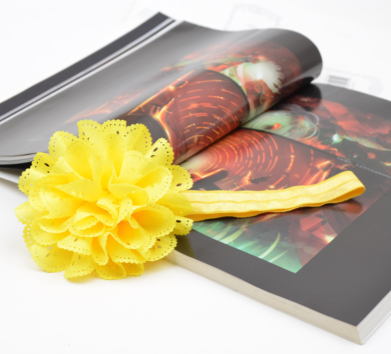 ผ้าคาดผมเด็กเล็ก ดอกไม้ลูกไม้รูดซ้อนชั้น