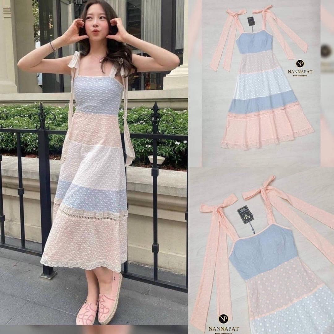 เดรสยาว ผ้าลูกไม้ทั้งชุด นุ่มมาก ใส่สบายมาก มีฟองน้ำอกให้ด้วย สินค้าคุณภาพ (พร้อมส่ง)