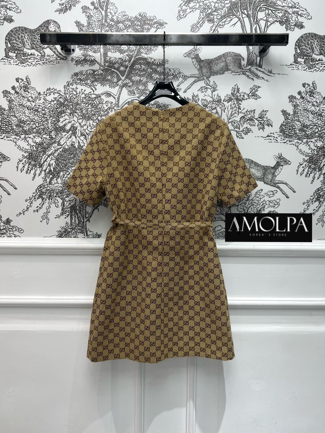 DRESS GG WITH BELT งาน hiend ผ้าทอ ผ้าดีมาก มีน้ำหนักสุดๆ เย็นมากๆ ห้ามพลาดเลยน๊า สวยสุดๆ ใส่สบาย : สินค้าคุณภาพ (พร้อมส่ง)