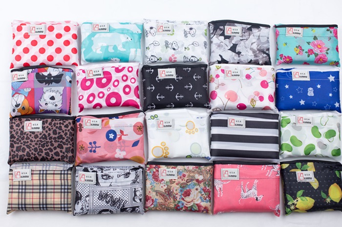 กระเป๋าช้อปปิ้งพับได้ ขนาดพกพา ผลิตจากโพลีเอสเตอร์ ทนทาน น้ำหนักเบา ซักเครื่องได้ (Reusable Grocery Bags, Grocery Tote Foldable, Ripstop Polyester Reusable Shopping Bags, Washable, Durable and Lightweight)