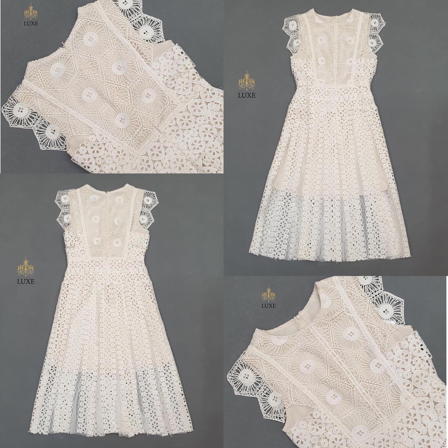 เดรสเสื้อคอกลมแขนกุด กระโปรงบานทรงเอ ยาวคลุมเข่า สินค้าคุณภาพ (พร้อมส่ง)