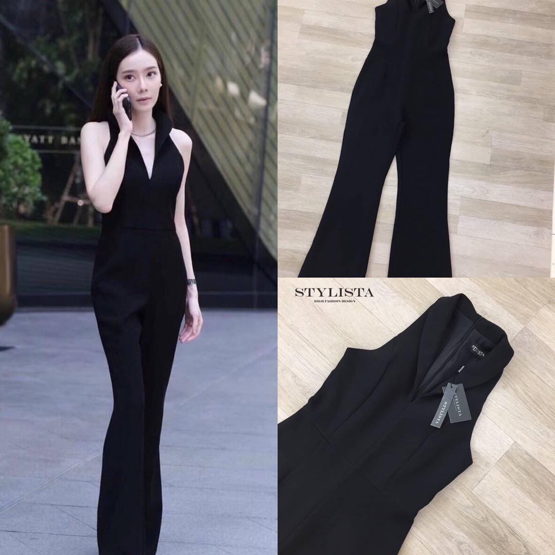 จั้มสูทขายาว เเขนกุด ซิปหลัง ใส่สวยมาก สินค้าคุณภาพ (พร้อมส่ง)