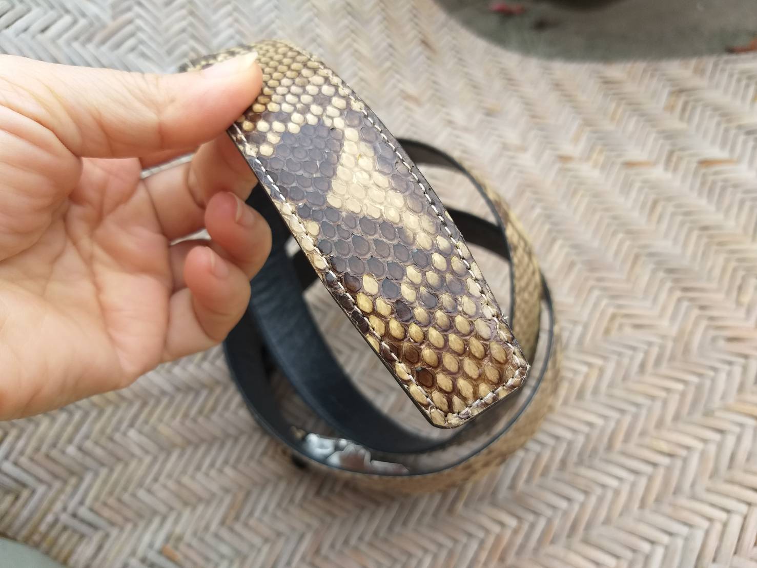 เข็มขัดชาย หนังงูแท้