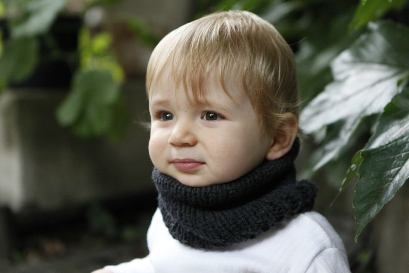 ที่อุ่นคอเด็ก Neck warmer ไหมพรม 2 ชั้น