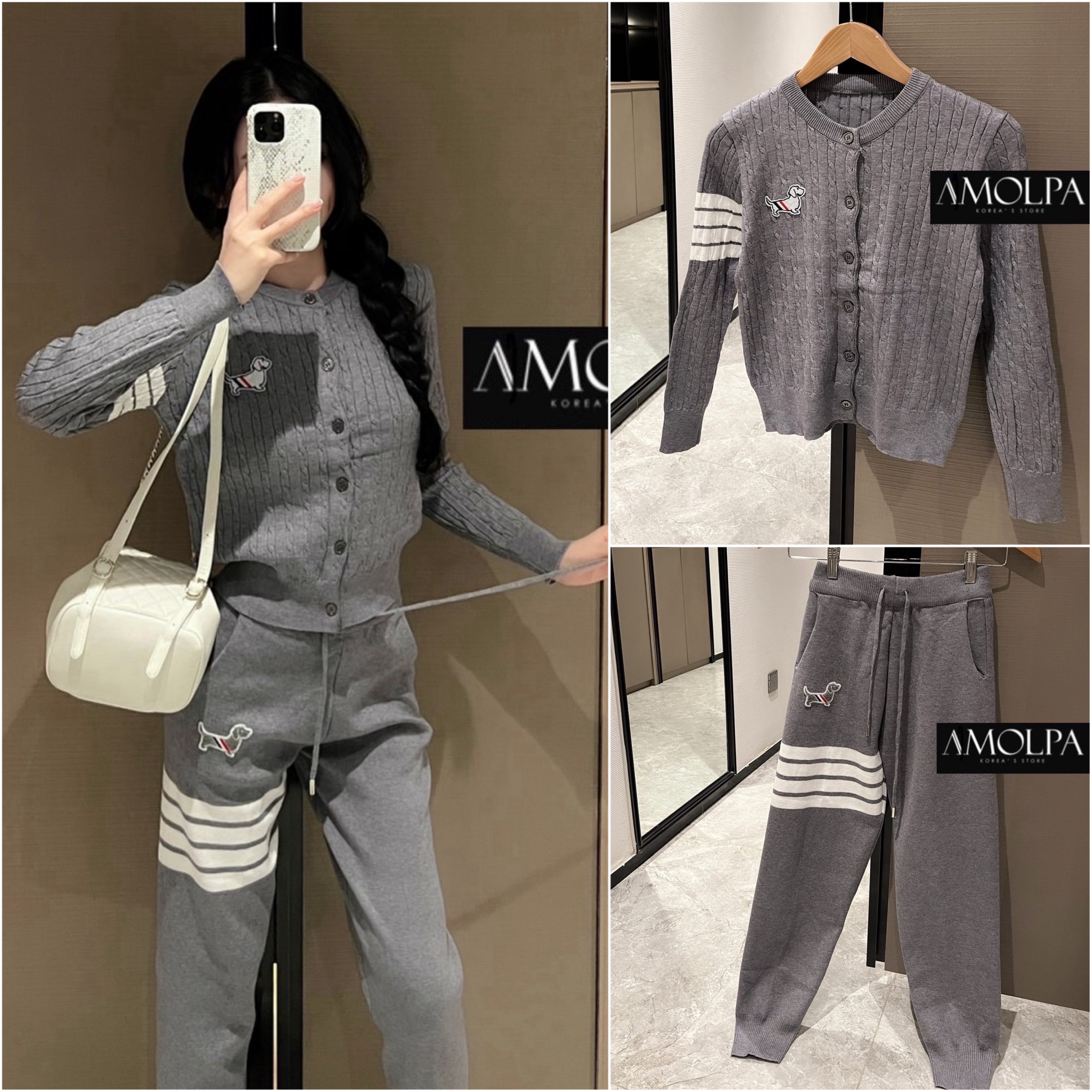 SET THOM BROWNE เสื้อ+กางเกง ..งานอย่างดี ผ้าไหมพรม นุ่มมม แน่นนน เด้ง หนานุ่ม และเย็นๆ ไม่มีผิดหวังแน่นอน ใส่สบาย : สินค้าคุณภาพ (พร้อมส่ง)