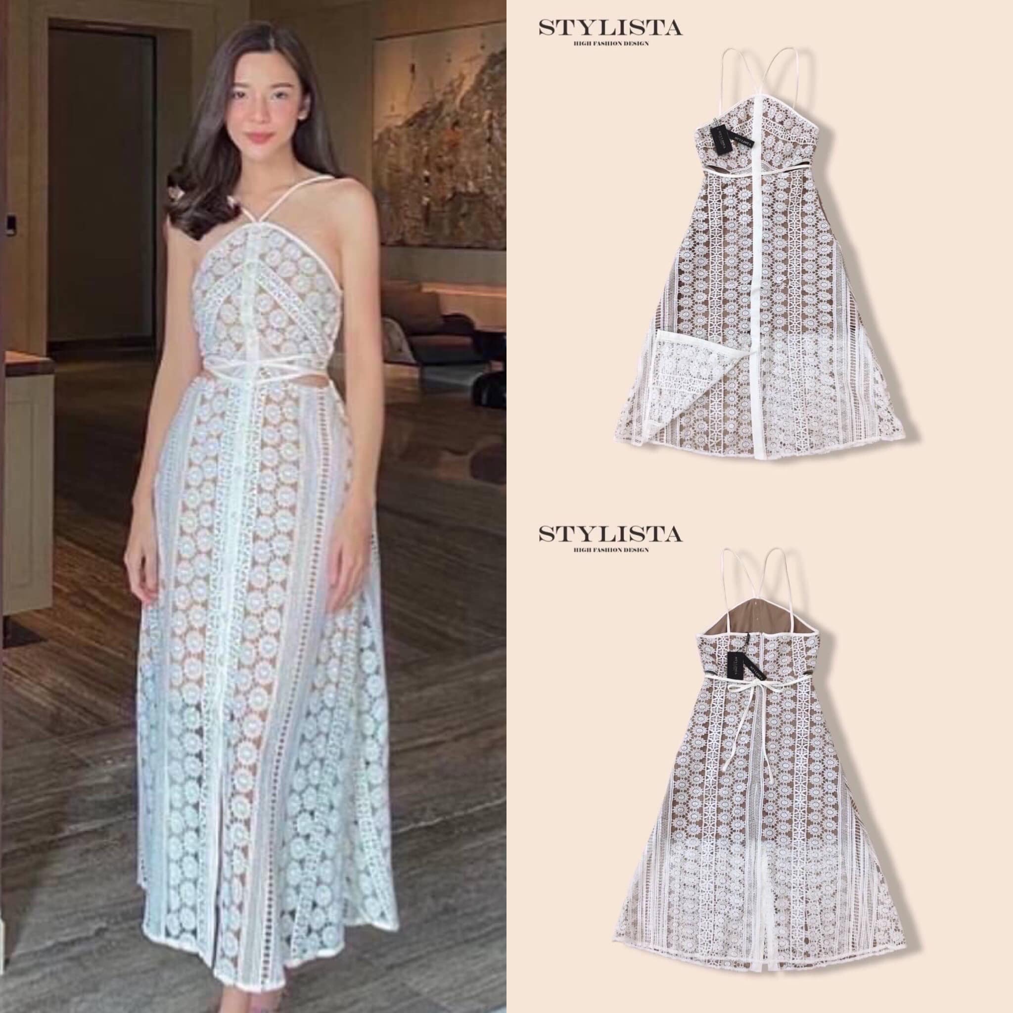 เดรส เว้าช่วงเอว ผ้าลายลูกไม้ทั้งตัว ทรงพอดีตัว คัตติ้งสวยเปะมาก ตัดเย็บจากผ้าเนื้อดี ผ้านิ่มๆ ใส่สบายมากๆ ดูดีเหมือนดาราเซเลปเลยค่ะ สวย เปะเวอร์ ใส่เที่ยว สินค้าคุณภาพ (พร้อมส่ง)