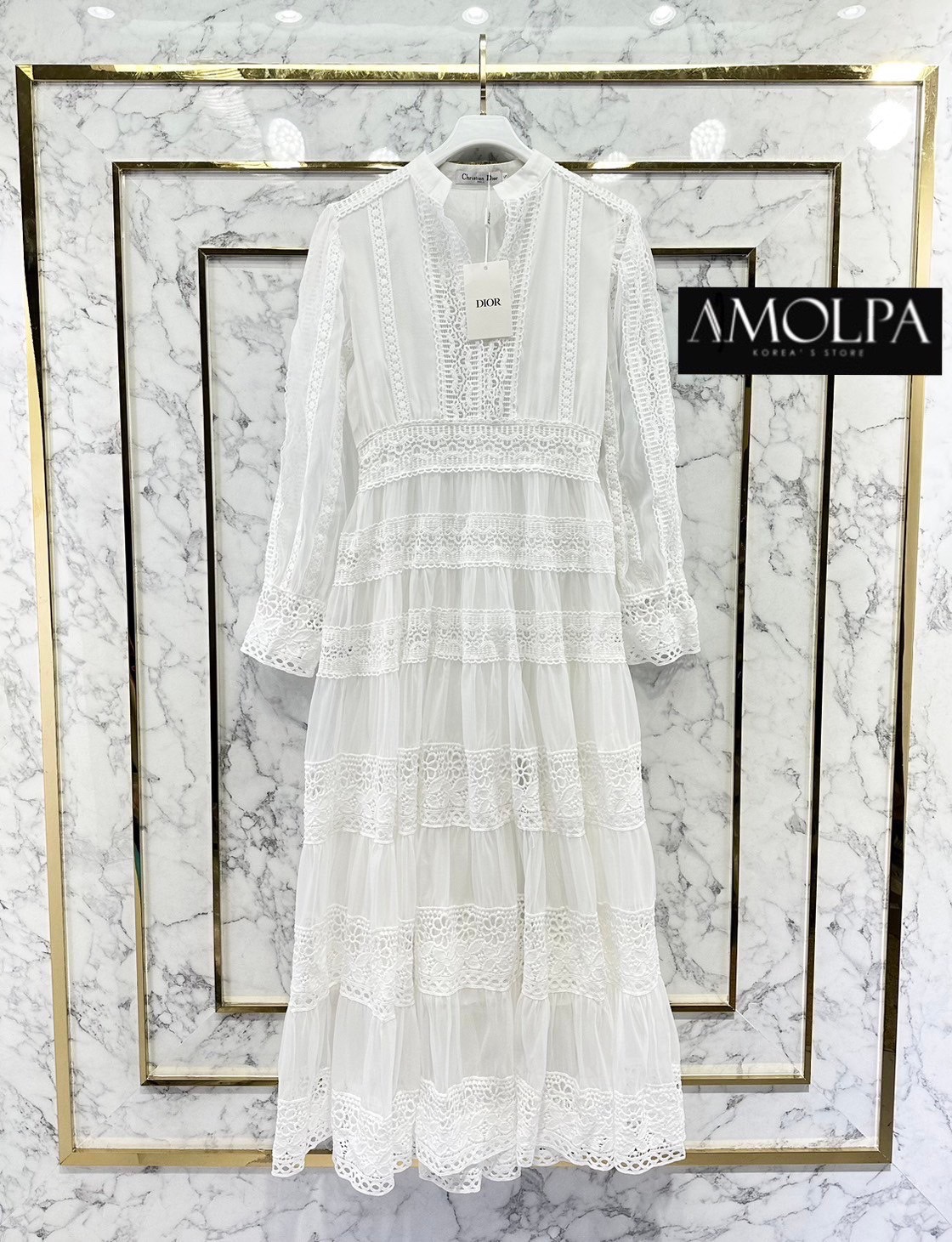 LONG MAXI DRESS CD LACE ตัวนี้ทรงยาว เนิ้อผ้าลูกไม้ มีน้ำหนัก ใส่ออกงาน สินค้าคุณภาพ (พร้อมส่ง)