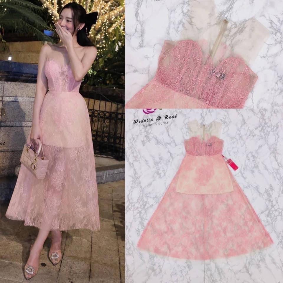 Dress :: เดรสยาวตัวสวยทรงเก๋ บอก เลยว่างานน่ารักสุดๆ ช่วงอกมาในผ้าตาข่ายเนื้อนุ่ม ละมุน : สินค้าคุณภาพ (พร้อมส่ง)