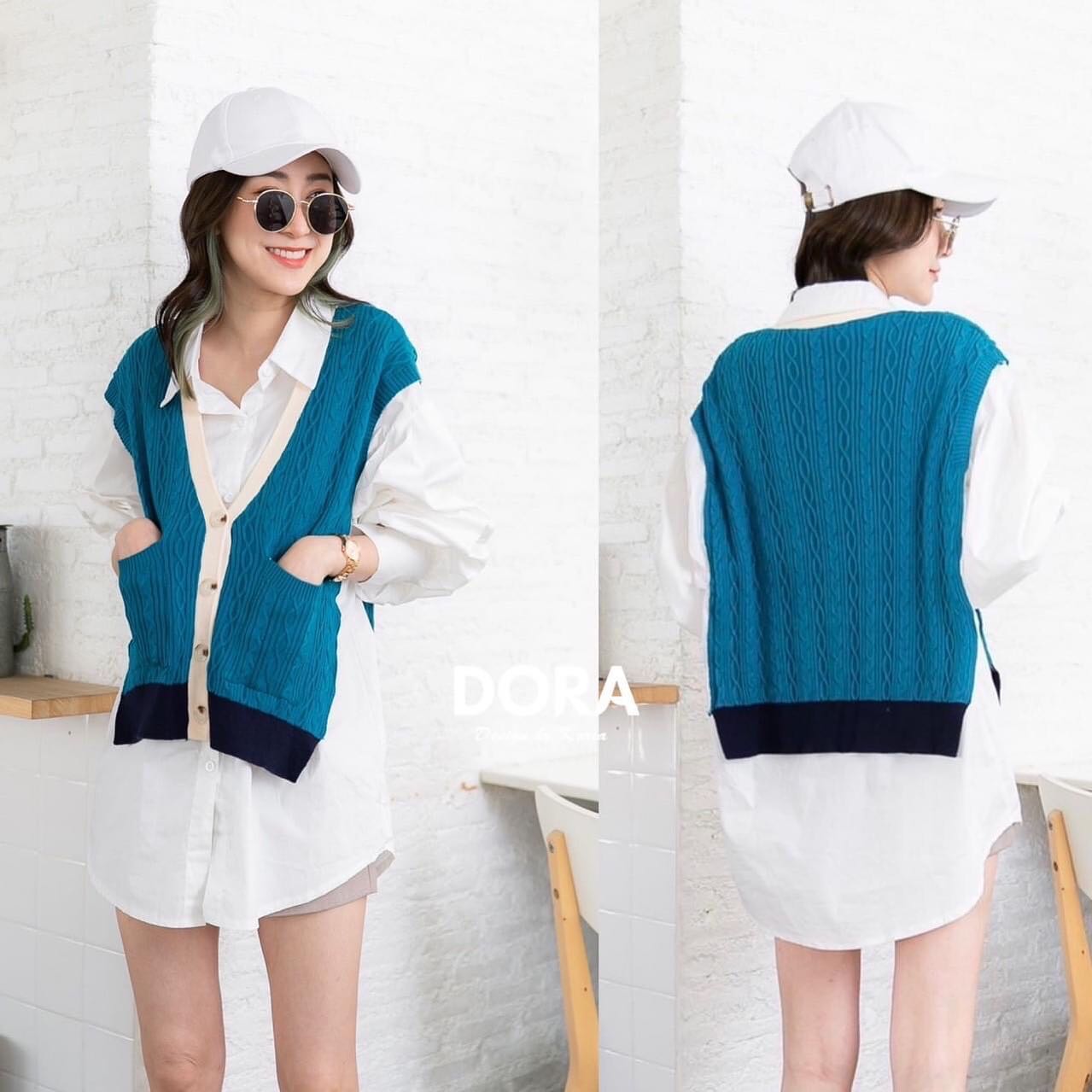 เสื้อเชิ้ต ต่อผ้าไหมพรมเก๋ๆ มีกระเป๋า ด้านหน้า งานสวย แมทขายาวก็ดีจ่า : สินค้าคุณภาพ (พร้อมส่ง)