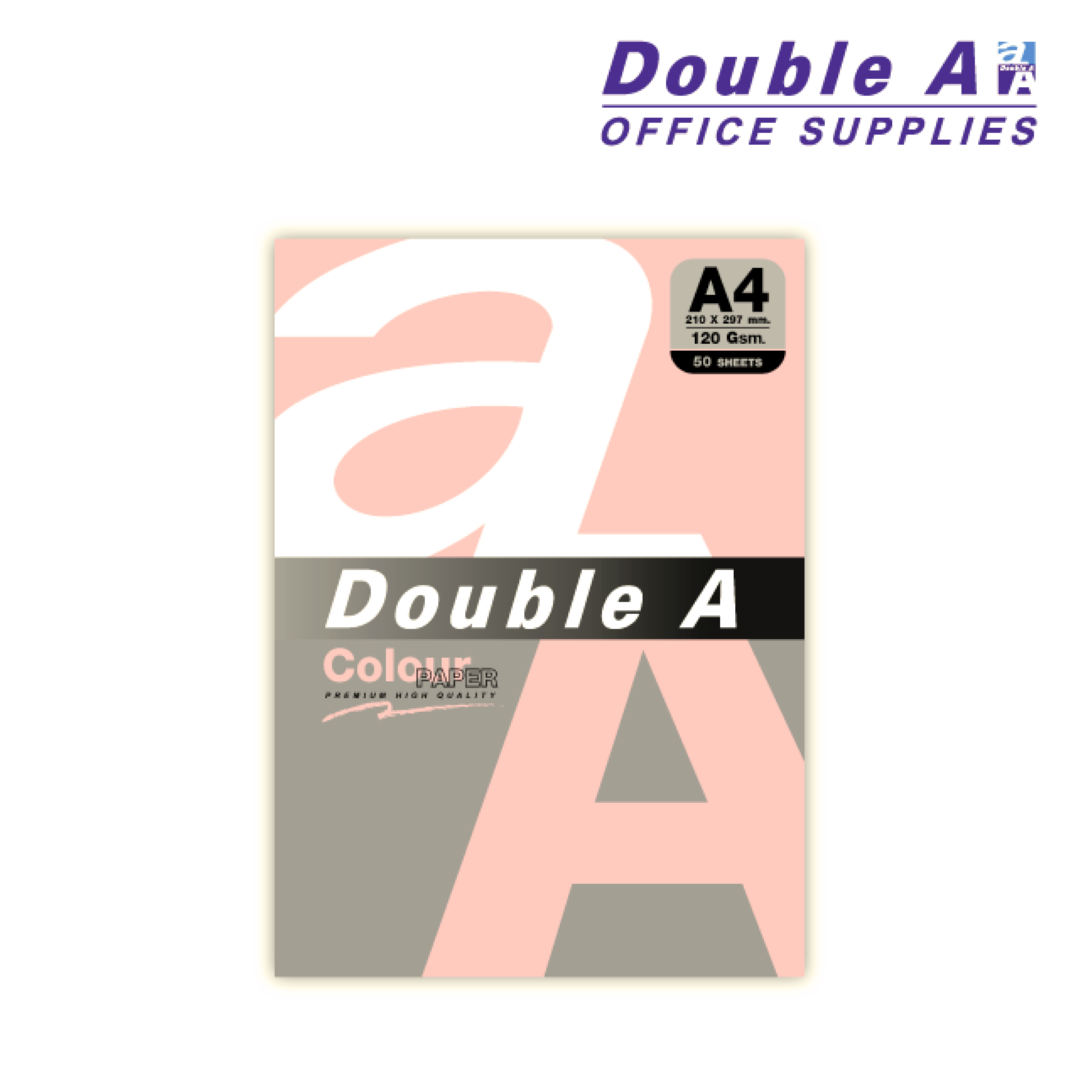 กระดาษสี / การ์ดสี A4 120 แกรม แพ็ค 50 แผ่น สี Pink-Rose