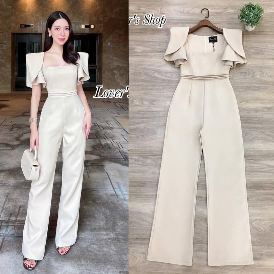 จั้มสูทกางเกงขายาว ลุคสวยหรู ดูผู้ดี ดีเทลเรียบหรูมากๆค่ะ ทรงแขนเกร๋ไส่ซ้ำใคร กางเกงทรงสวย ใส่สบาย : สินค้าคุณภาพ (พร้อมส่ง)