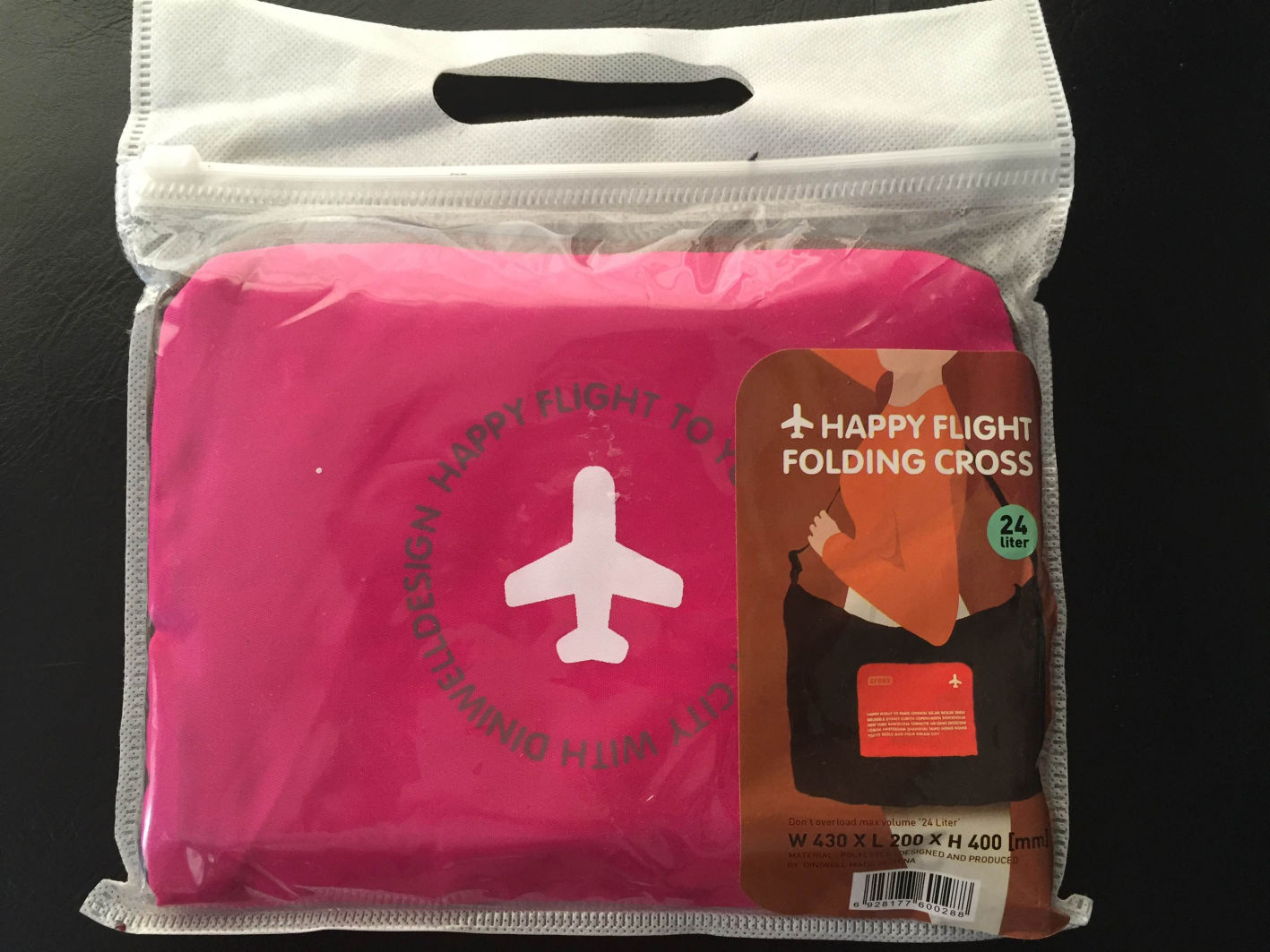 DINIWELL กระเป๋าเดินทางพับเก็บได้ สะพายพาดลำตัวได้ ปรับสายสะพายได้ เสียบที่จับของกระเป๋าเดินทางได้ ผลิตจากโพลีเอสเตอร์กันน้ำ มีซิปรูดตอนพับเก็บ