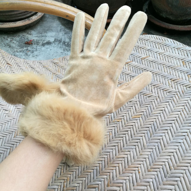 ถุงมือหนังกลับเฟอร์กระต่าย Premiere GANTS อุ่นถึงติดลบ /ของใหม่/