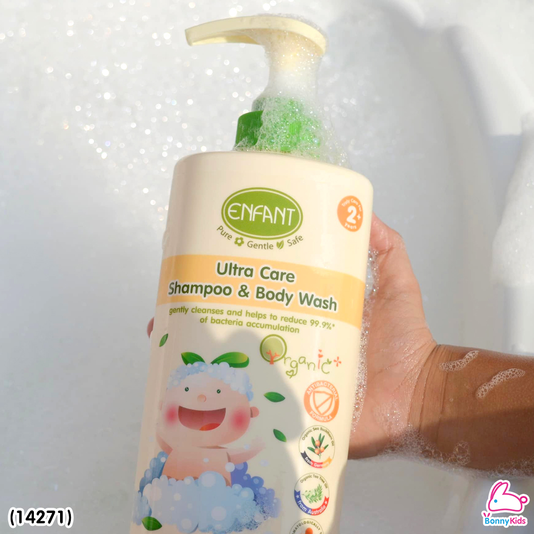 (14271) ENFANT (อองฟองต์) Ultra Care SHAMPOO & BODY WASH แชมพูสระผมและอาบน้ำ สูตร ANTI BACTERIAL ขนาด 500 ml.