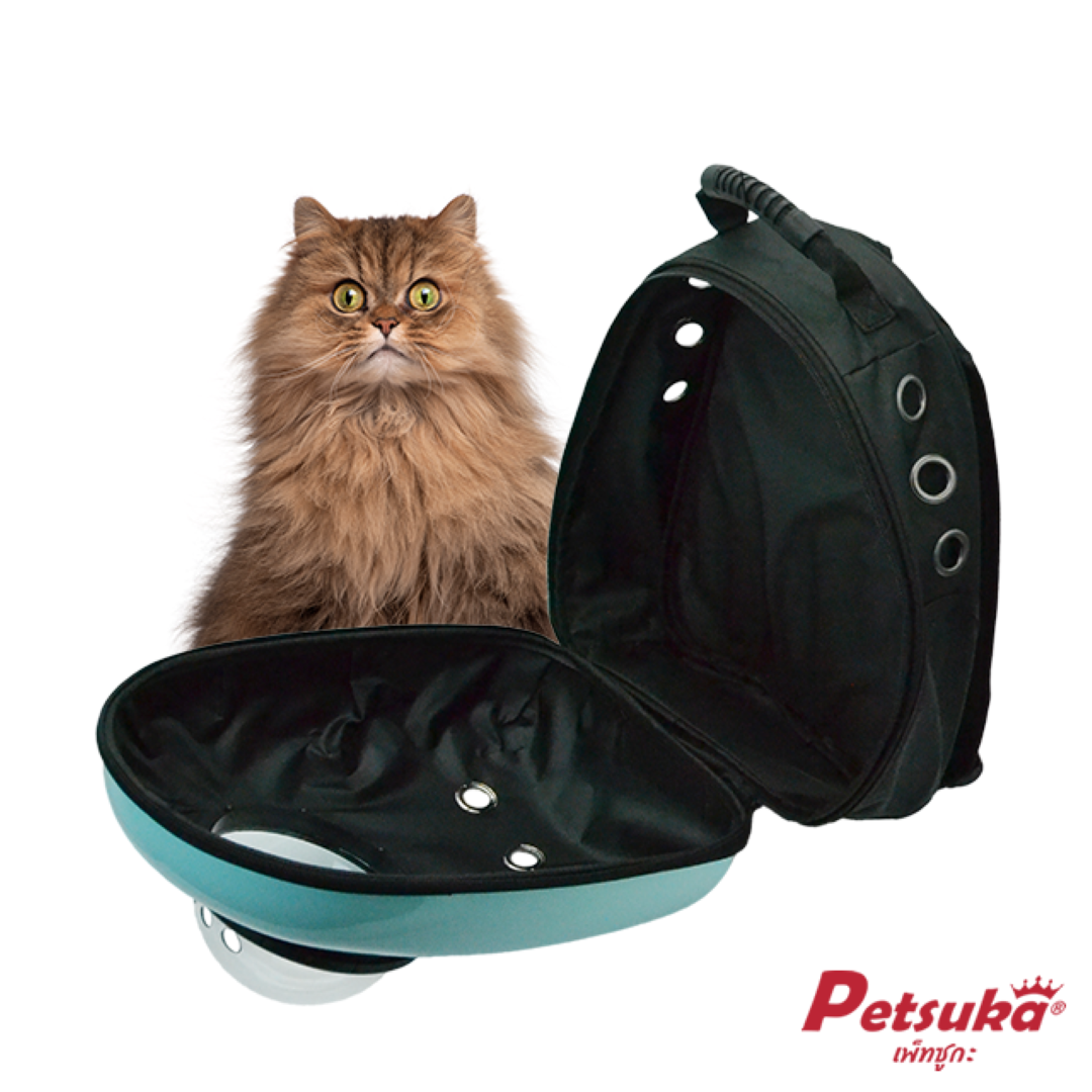 กระเป๋าสะพายสัตว์เลี้ยง Petsuka แบบแคปซูลอวกาศ มีช่องมอง สีฟ้า