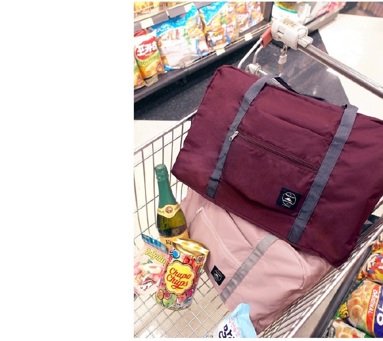 Wind Blows กระเป๋าเดินทางพับเก็บได้ เสียบที่จับกระเป๋าเดินทางได้ มีซิปรูดตอนพับเก็บ สำหรับการเดินทาง ท่องเที่ยว