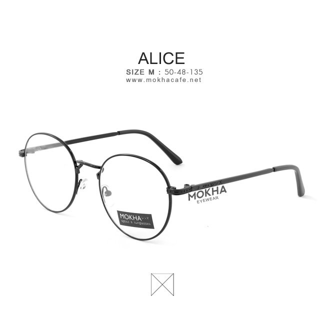 [pre-order] แว่นกันแดด ALICE - black กรอบโลหะทรงกลม กว้าง 135 มม.(sizeM)