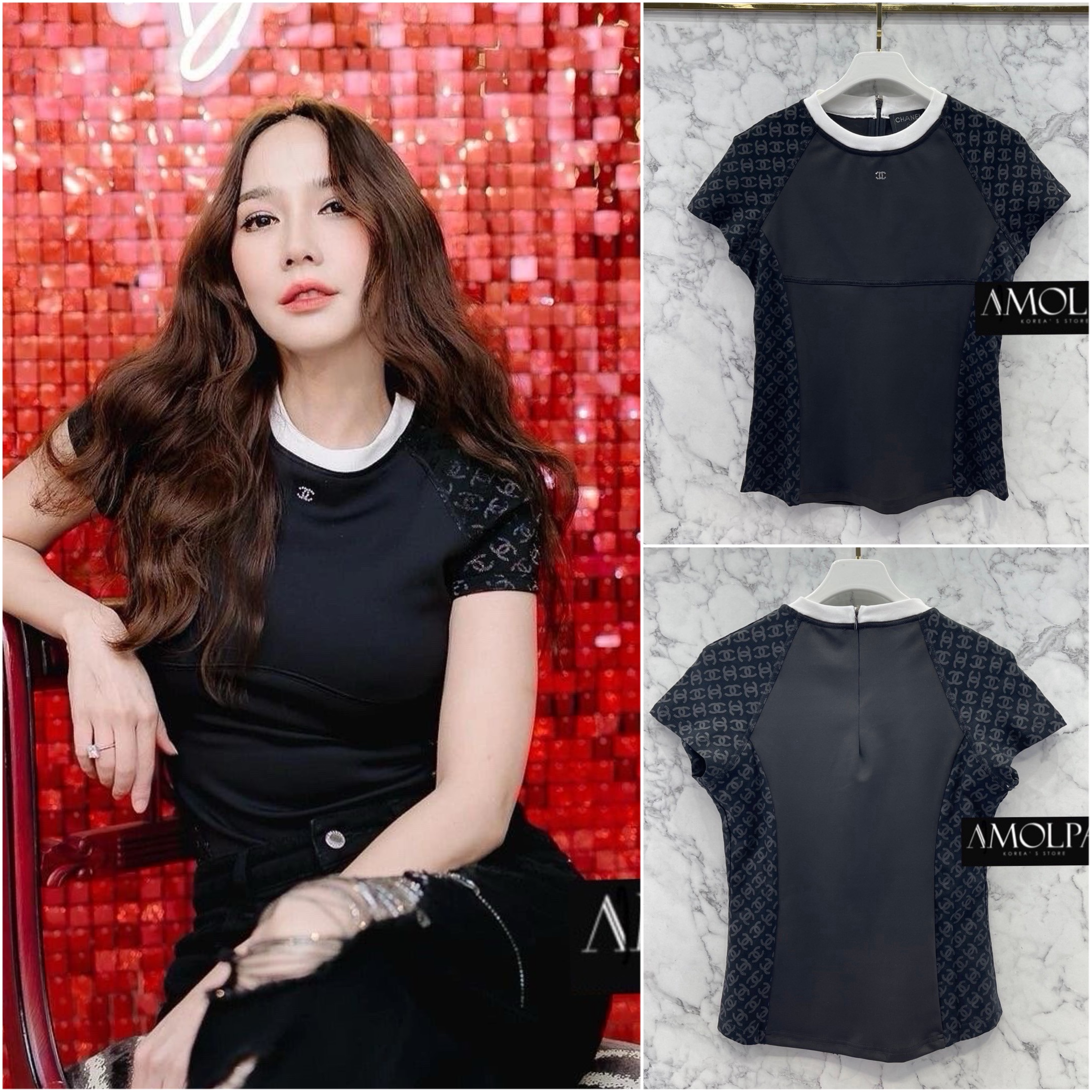 เสื้อแขนสั้นแบรนด์ CC. ทรงสวยมาก จัดเก็บทรง ใส่แล้ว ดีต่อใจสุดๆ ลายใหม่ชนช๊อป ใส่สบาย : สินค้าคุณภาพ (พร้อมส่ง)