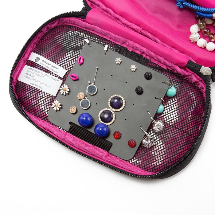 กระเป๋าเก็บเครื่องประดับ จัดเก็บสร้อยข้อมือ ต่างหู แหวน สร้อยคอ กำไล นาฬิกา คุณภาพสูง (Rose Pink)