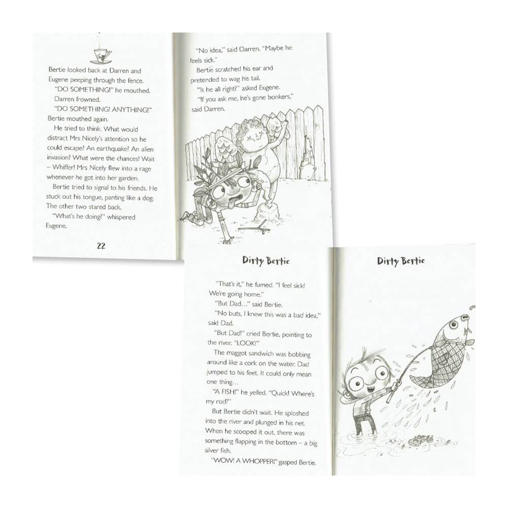 David Roberts & Alan Macdonald : David Roberts & Alan Macdonald : Dirty Bertie Book and CD Collection in a Slipcase Box เซตหนังสือแนวขำขัน เดอร์ตี้เบอร์ตี้ หนังสือพร้อมซีดี 8 เล่ม พร้อมกล่อง