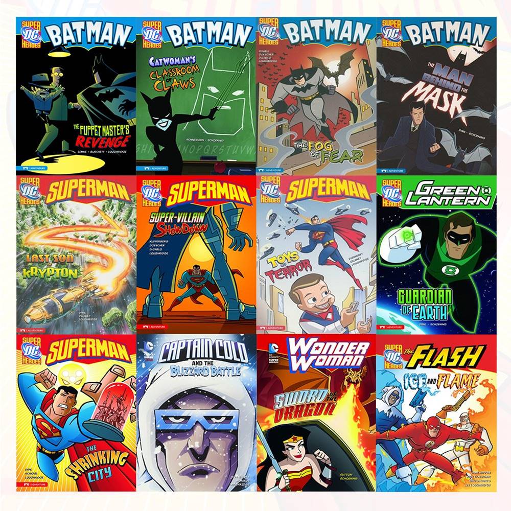 DC Super Heroes and Villains : 12 Book Collection : Batman + Superman + Wonder Woman + Green Lantern + The Flash + Captain Cold เซตหนังสือ ดีซี ซุปเปอร์ฮีโร่ 12 เล่ม เหมาะกับเด็ก 7+