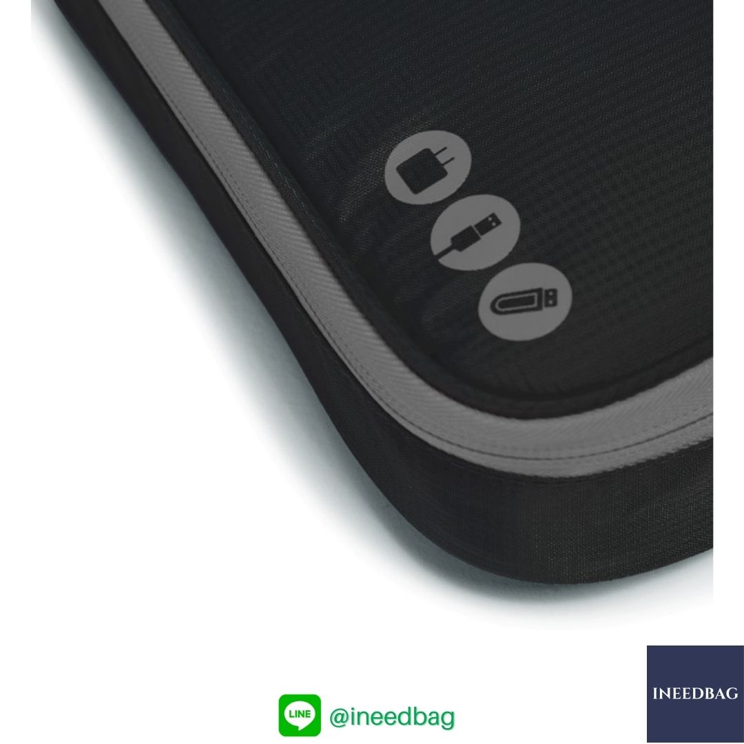 ฺBagsmart กระเป๋าจัดระเบียบอิเล็กทรอนิกส์ กระเป๋าใส่สายชาร์จ กระเป๋าใส่ฮาร์ดดิสก์ กระเป๋าใส่อุปกรณ์ไอที มีสองชั้น ช่องเยอะพิเศษ มีหูหิ้วพกพาสะดวก (ดำ-เทา)