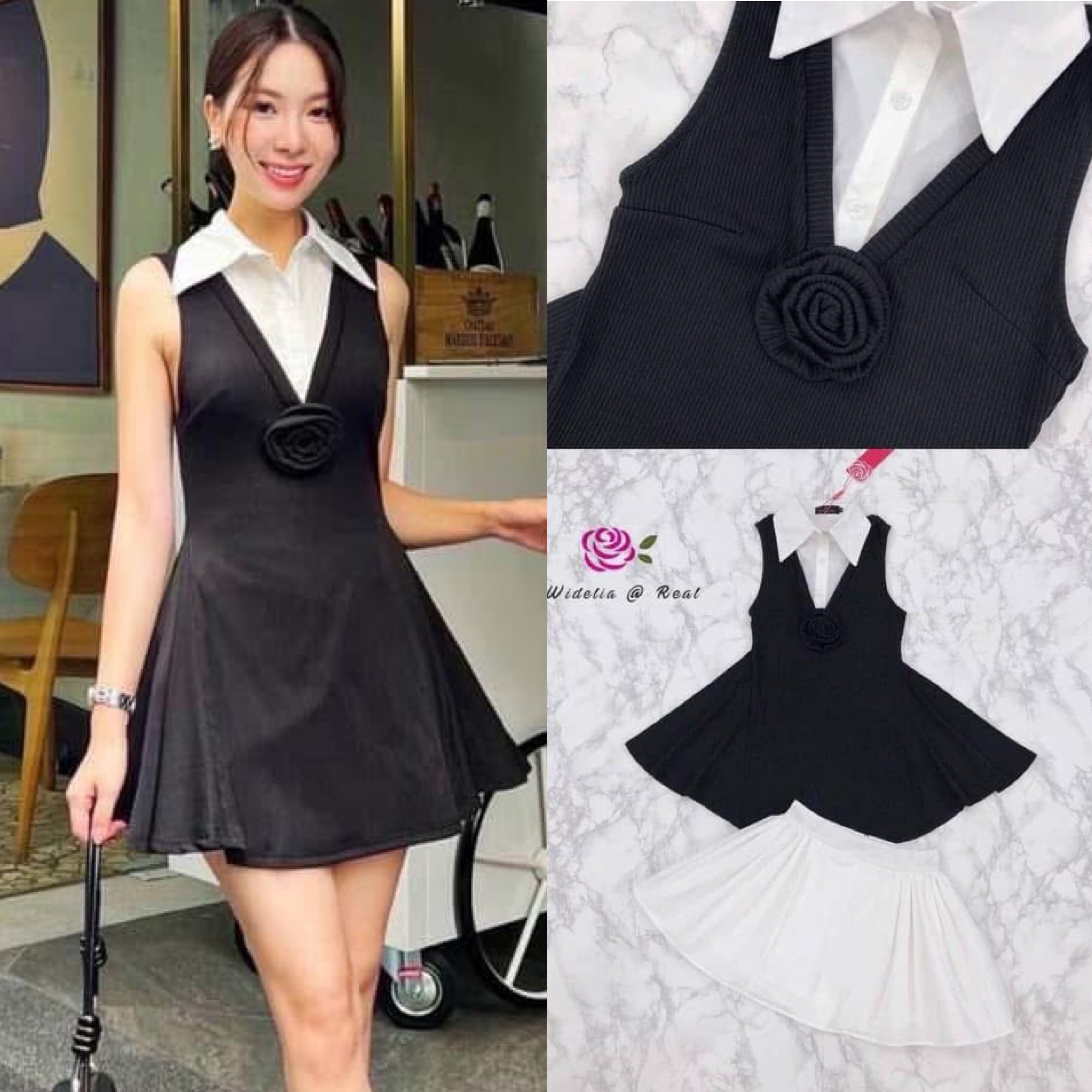 เซ็ตเสื้อแขนกุดตัวยาวสวยทรงดี เก๋ด้วยด้านหน้ามีเข็มขัดดอกไม้ ช่วงคอเก๋ด้วยการแต่งปกเซิ้ต เนื้อผ้าทอนิดติ้งเป็นริ้ว ตัวเสื้อยาวคลุมสะโพก มาเข้าชุดพร้อมกับกระโปรงตัวสั้นทรงสวย ทรงเอบาน มาพร้อมกับชับในขาสั้น ใส่สบาย : สินค้าคุณภาพ (พร้อมส่ง)