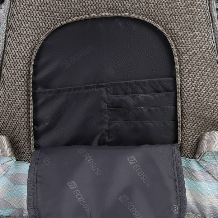 Ecosusi กระเป๋าคุณแม่ กระเป๋าสัมภาระคุณแม่ กระเป๋าแม่ลูกอ่อน แบบเป้ มาพร้อมแผ่นรองเปลี่ยนผ้าอ้อม, สายคล้องรถเข็น, ช่องเก็บความร้อน-เย็น, ช่องใส่ทิชชู่เปียก (Light Blue)