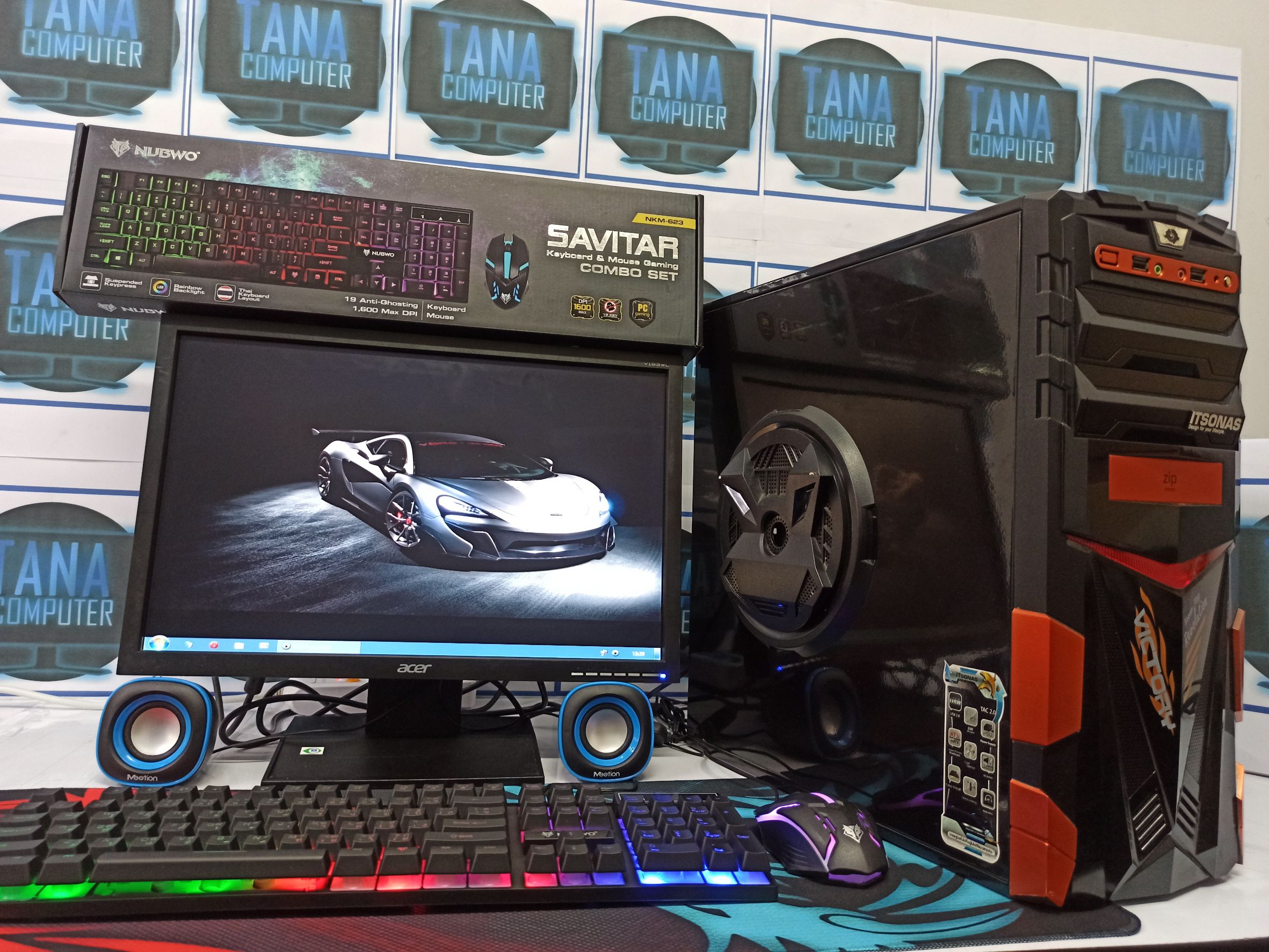 (6,500)คอมเล่นเกมส์ ครบชุด รวมจอ 19 นิ้ว A8-7600 Ram4gb SSD120GB VGA R7-240 2GB