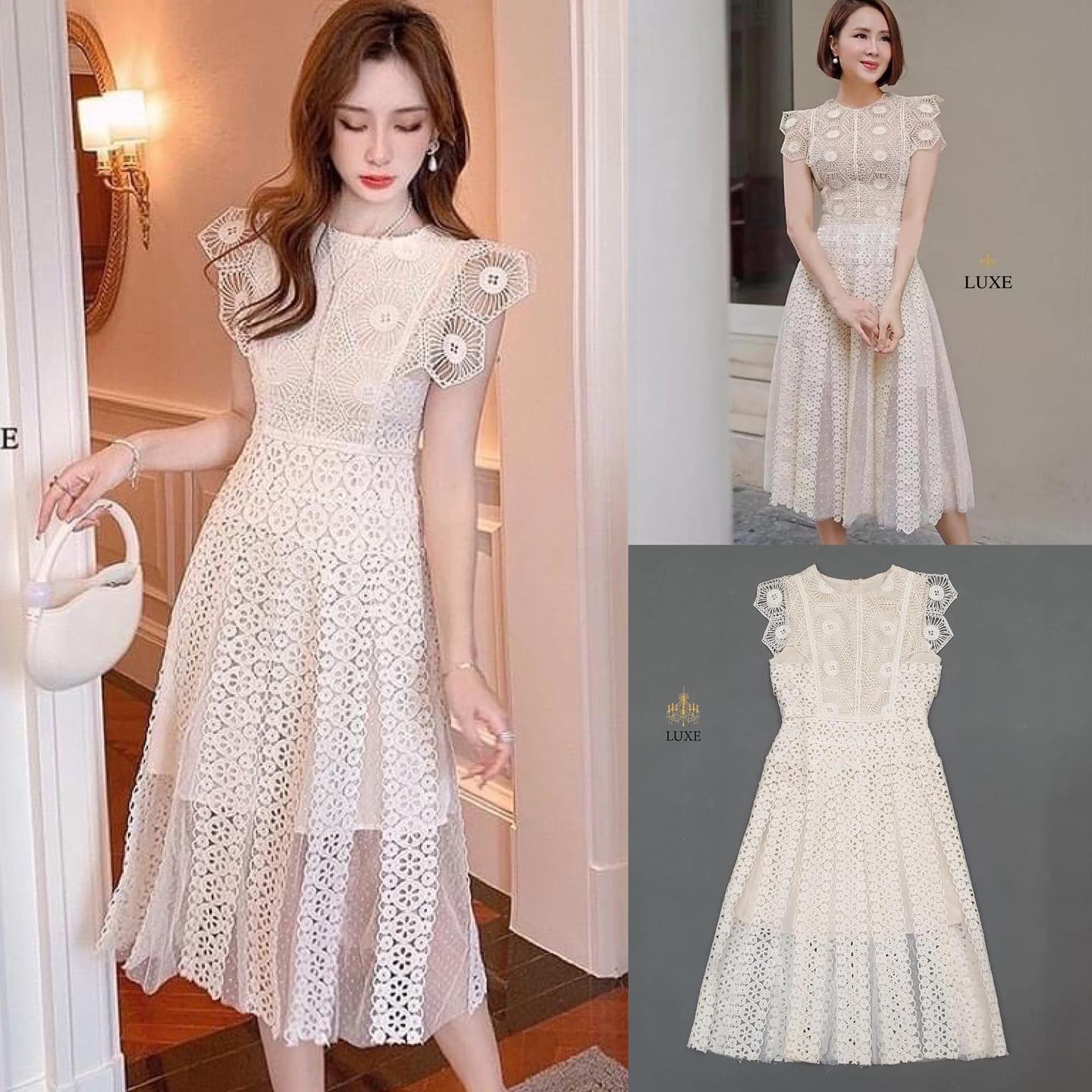 เดรสเสื้อคอกลมแขนกุด กระโปรงบานทรงเอ ยาวคลุมเข่า สินค้าคุณภาพ (พร้อมส่ง)