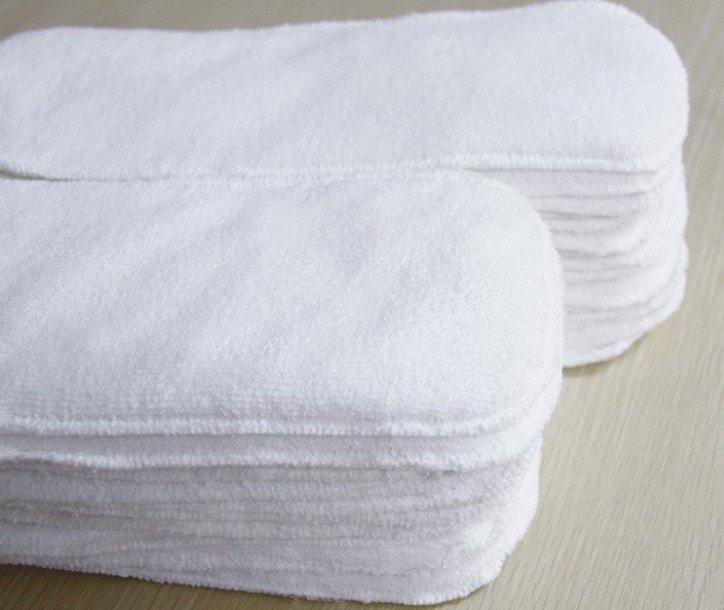 แผ่นรองซับฉี่ในกางเกงผ้าอ้อม Nano ผ้า Micro-Fiber รองในผ้าอ้อม เย็บประกบหนา ขนาด 13x34 cm