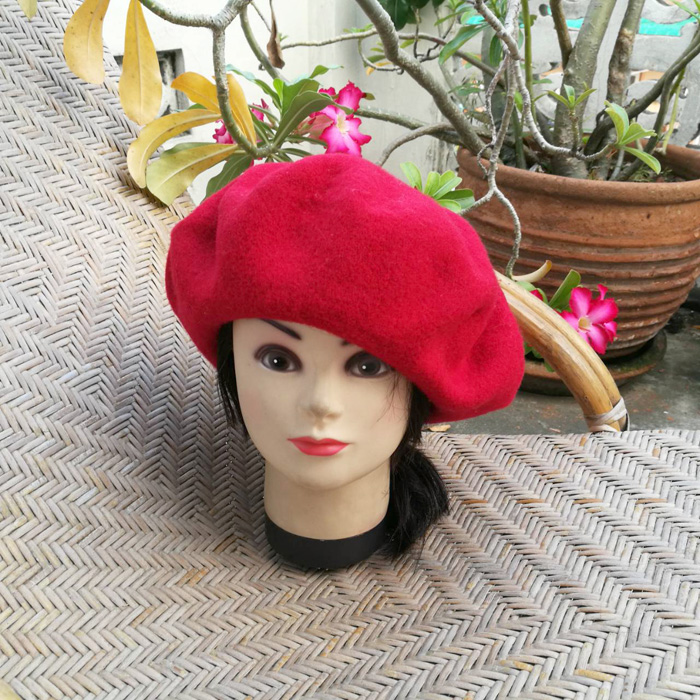 หมวกเบเร่ต์ผ้าขนสัตว์ สวยมาก อุ่นสุดๆ