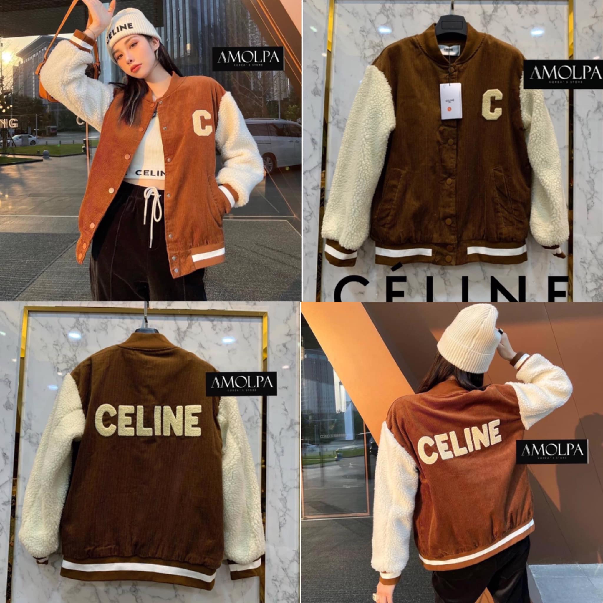 เสื้อคลุม C 2021SS ช่วงตัวเป็นผ้าลูกฟูก ช่วงแขนเป็นเนื้อผ้าขนแกะหนานุ่มมม นุ่มมมมมมากก ด้านอกปักอักษรC ด้านหลังปักนูน สวยหรู .. : สินค้าคุณภาพ (พร้อมส่ง) .. .