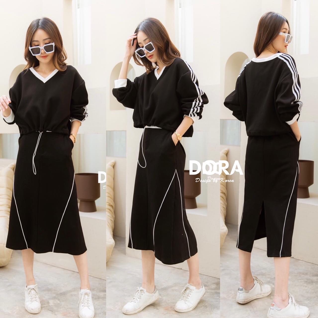 Set เสื้อ+กระโปรงคอวี ตัดสีด้านข้าง กระโปรง เสื้อเนื้อผ้าใส่สบาย กระโปรง ซิบหน้ายืดหยุ่น ผ้าใส่สบายมาก งานสวย สินค้าคุณภาพ (พร้อมส่ง)