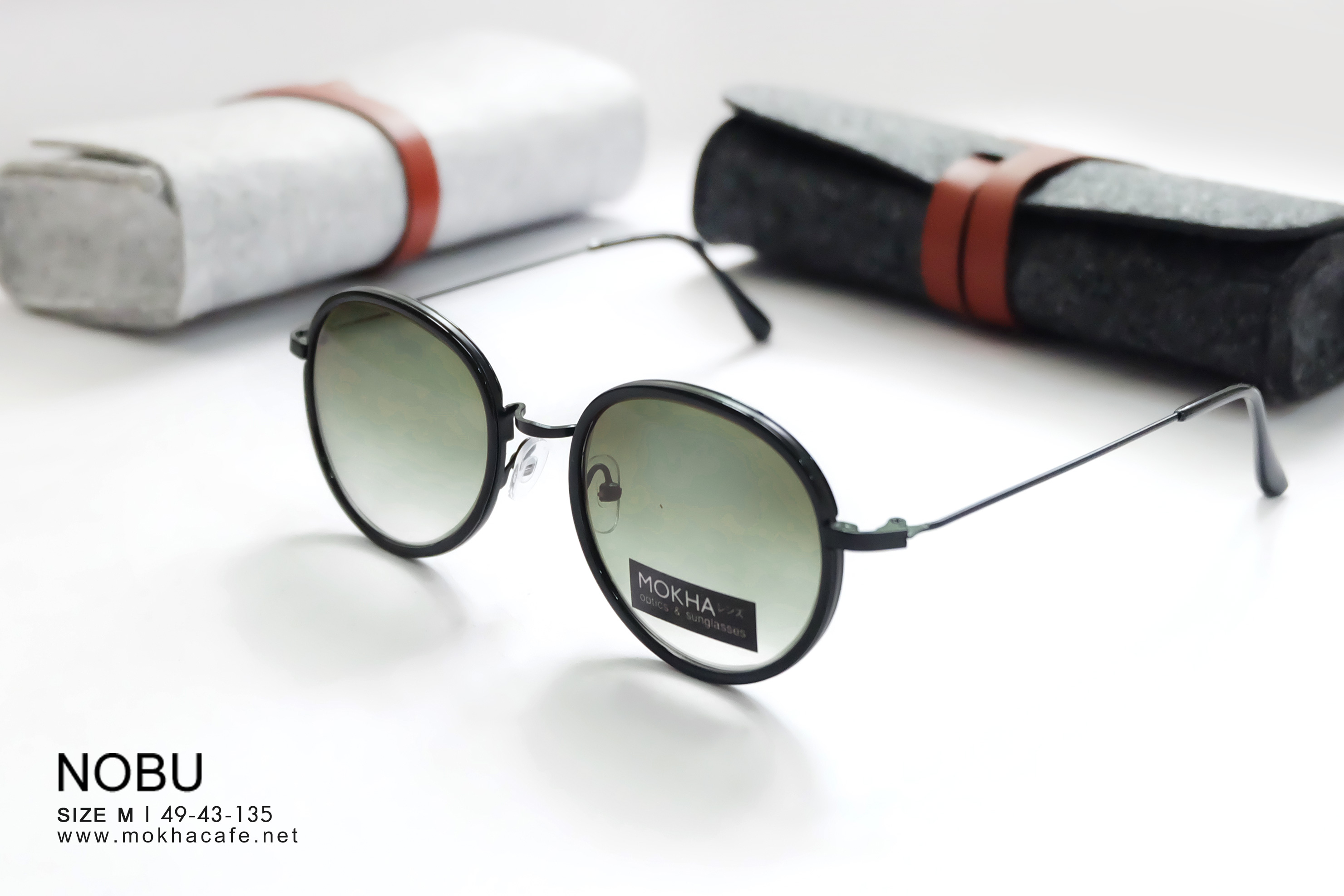 [pre-order] แว่นกันแดด NOBU กรอบแว่นกลม ขาโลหะ กว้าง 135 มม.(sizeM)