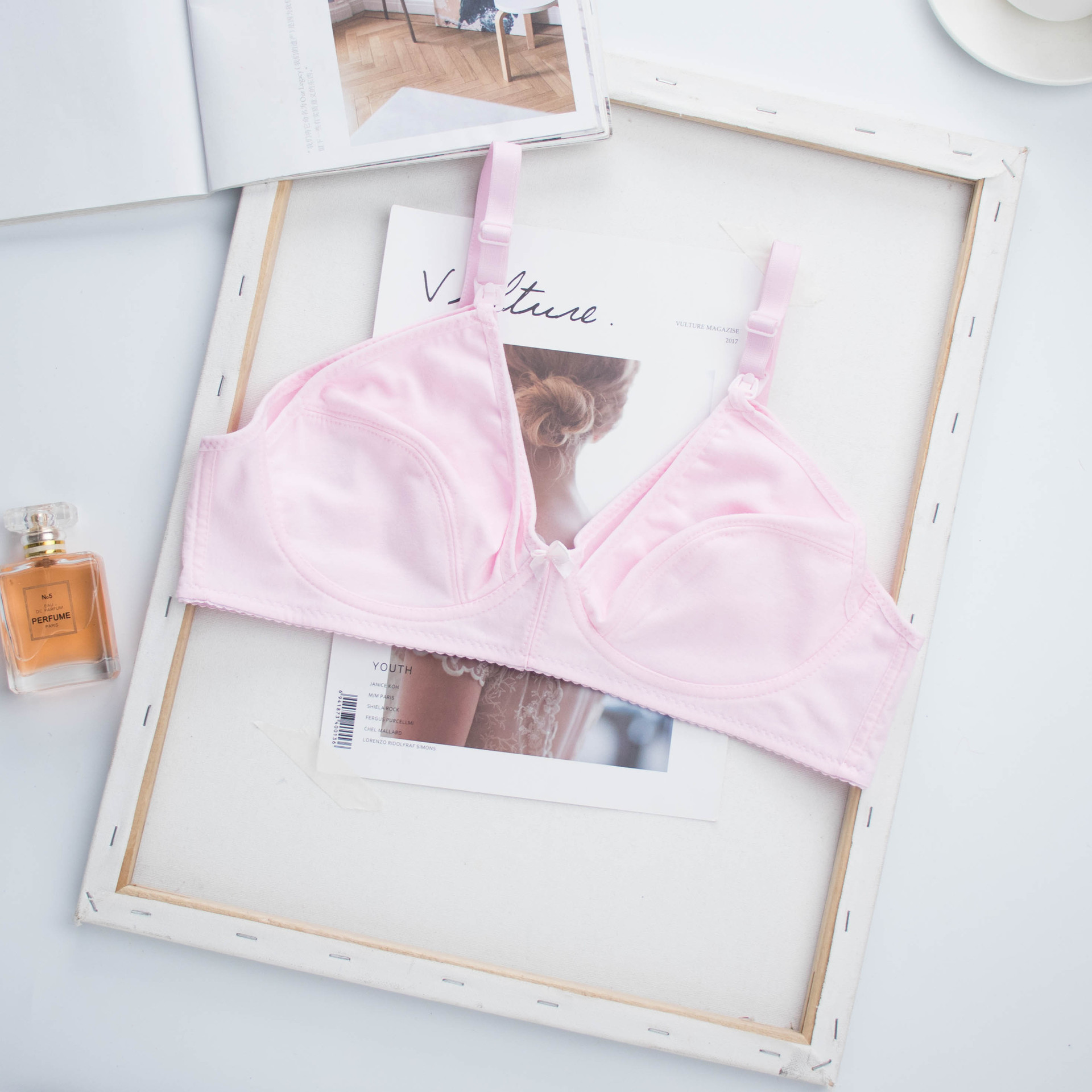 NanaBaby เสื้อในให้นมบุตร เสื้อในเปิดเต้าให้นมลูก ไม่มีโครง ผ้าฝ้าย Cotton นิ่ม ใส่สบาย