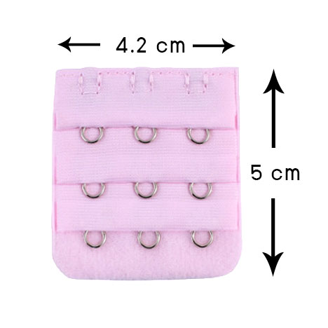 แผ่นต่อหลังเสื้อชั้นใน 3 ตะขอ ขนาดใหม่ กว้าง 4.2 ซม. สีชมพู สำหรับใส่ด้านหลังเสื้อในเพิ่มขนาดรอบใต้อก