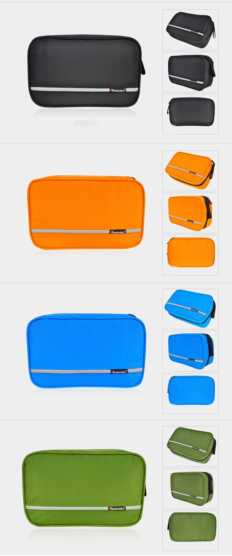 Travelicons กระเป๋าใส่อุปกรณ์อาบน้ำ 4 ส่วน ใส่อุปกรณ์อาบน้ำ แขวนได้ ทำจากไนล่อนกันน้ำ ทนทาน พกพาสะดวกมี 5 สีให้เลือก