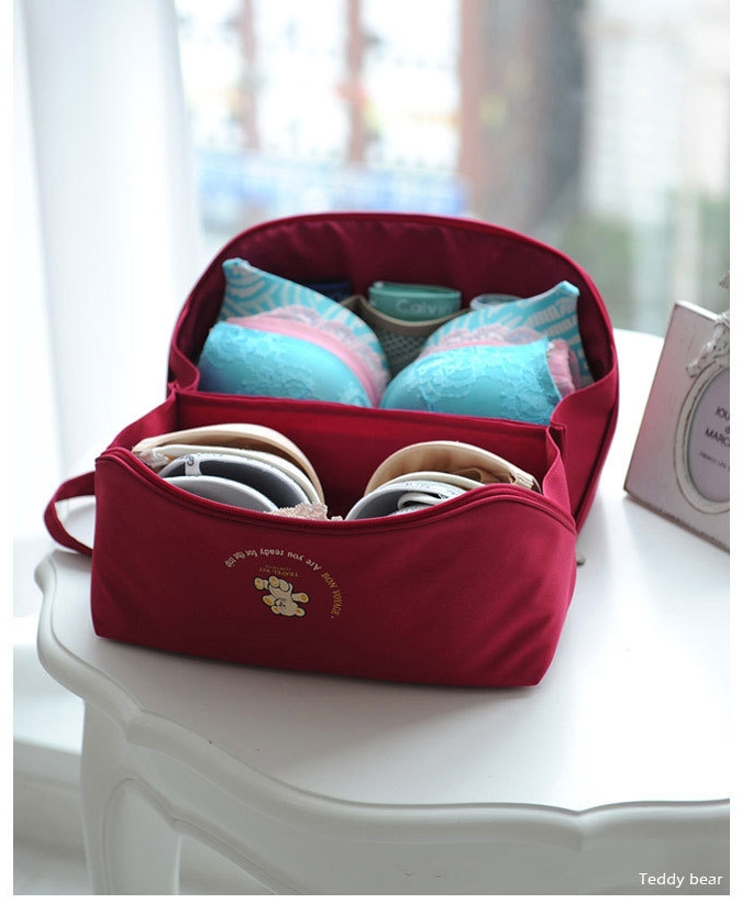 กระเป๋าใส่ชุดชั้นใน กางเกงชั้นใน ขนาดใหญ่พิเศษ แบ่งช่องสองด้าน ใส่ได้หลายตัว มี 4 สี 4 ลาย