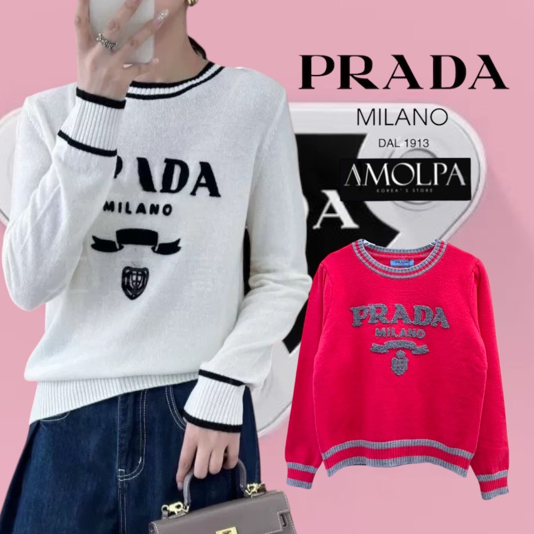 SWEATER PRADA KNIT งาน Hiend ตัวเสื้อเป็นงานไหมพรมระดับหนานุ่มแน่นๆ เนื้องานละเอียดมาก เนื้องานตามช๊อป ชน ช๊อปเลยนะคะ ใส่สบาย : สินค้าคุณภาพ (พร้อมส่ง)