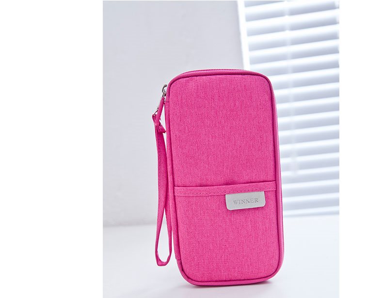 กระเป๋าใส่พาสปอร์ต กระเป๋าใส่หนังสือเดินทาง เอกสารสำคัญ มีสายคล้องมือ พกพาสะดวก ผลิตจากโพลีเอสเตอร์ กันน้ำ คุณภาพดี