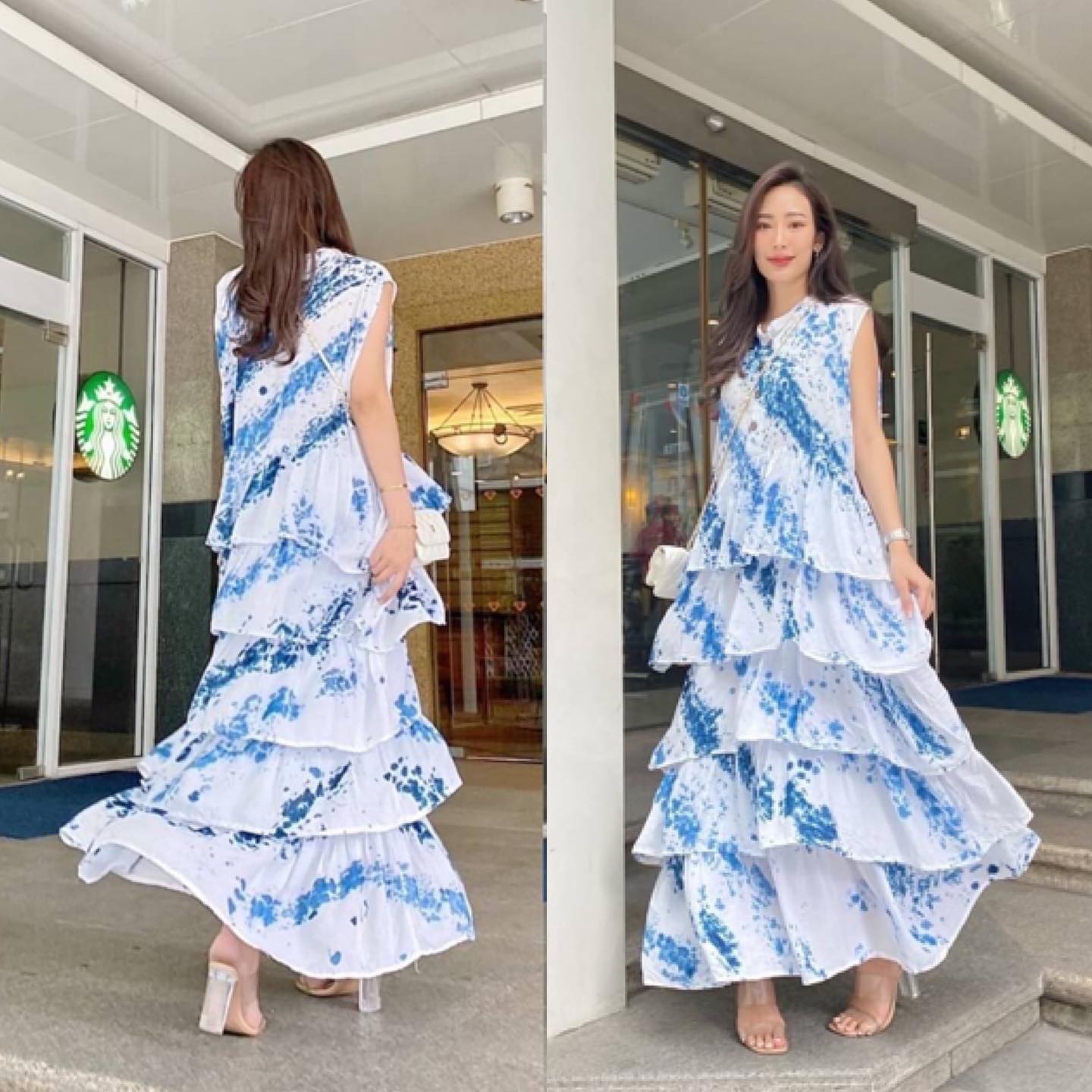 แมกซี่ คอจีนแต่งกระดุม เปิดปิดได้ ดีเทลแน่นๆ กับชายระบายรอบตัว ถึง 5 ชั้น สวยพริ้ววววว 🌊 . สินค้าคุณภาพ (พร้อมส่ง)