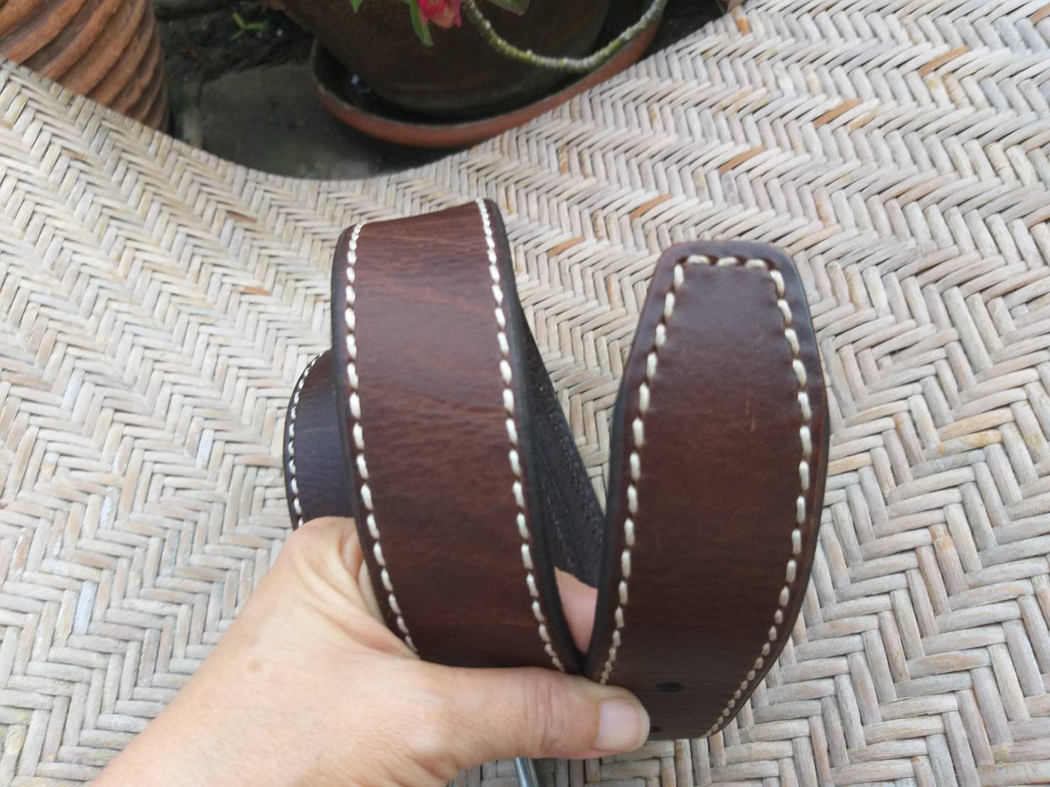 เข็มขัดชาย หนังแท้สวย หนังดีมาก