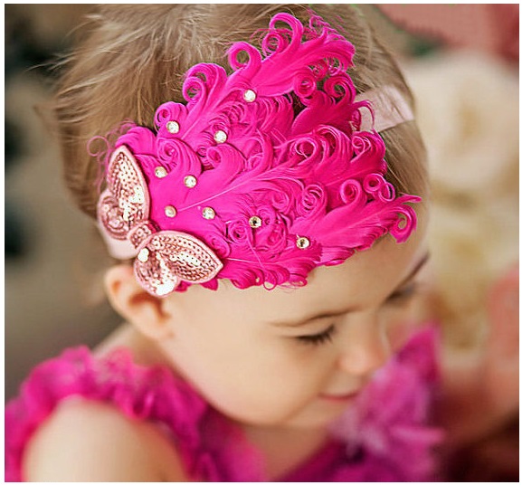 ผ้าคาดผมเด็กขนนก Princress สำหรับเด็กวัย 3 เดือน - 3 ปี