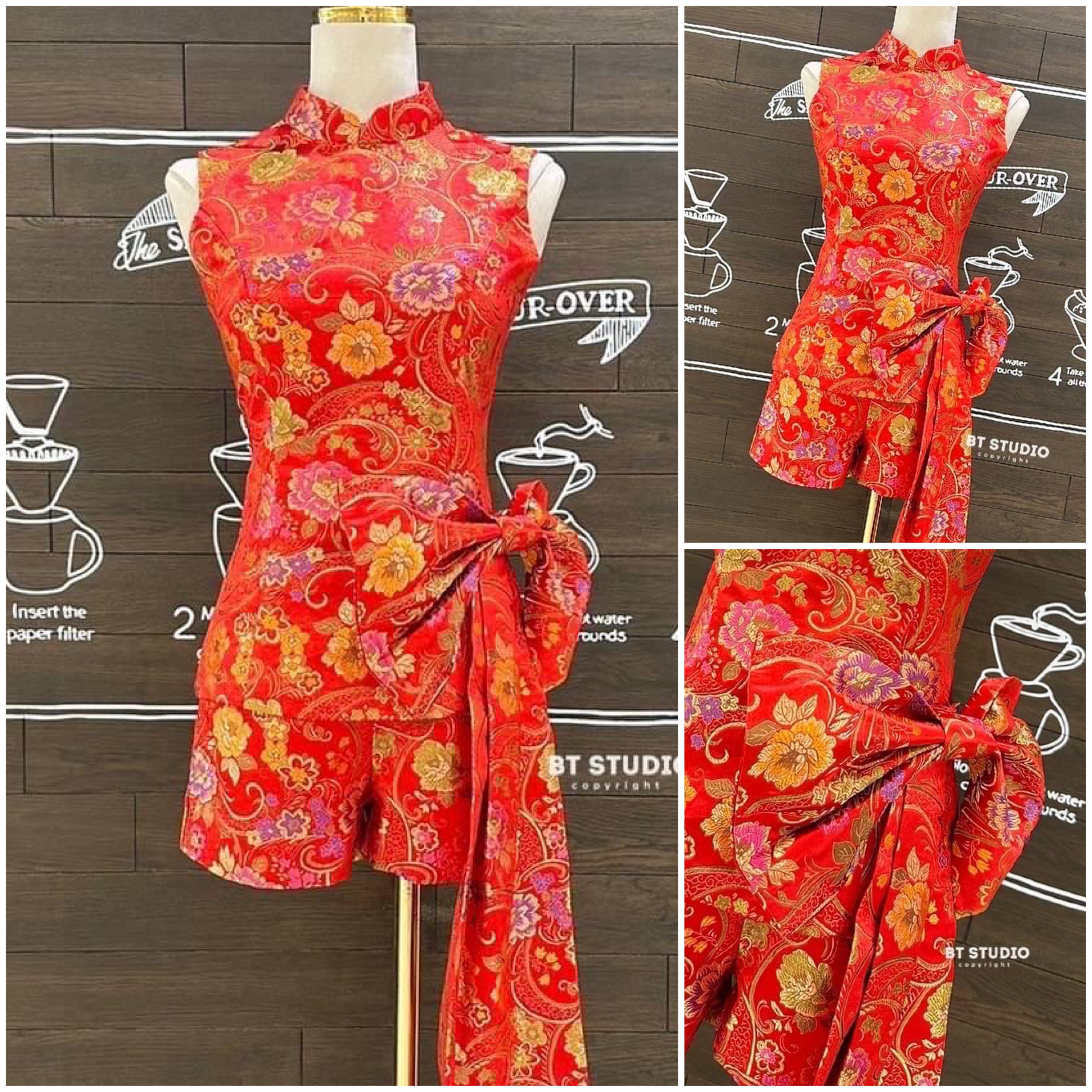 เซท 2 ชิ้น เสื้อแขนกุดคอจีน ซิปหลัง ด้านข้างช่วงเอวแต่งโบแต่งสายชายยาวข้างนึง แมทซ์กับกางเกงขาสั้น งานปักอย่างดี สินค้าคุณภาพ (พร้อมส่ง)