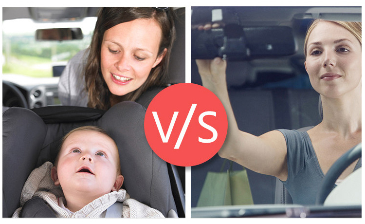 กระจกมองเด็กในรถ กระจกมองหลังติดเบาะรถสำหรับเด็กนั่งคาร์ซีท รูปตุ๊กตาวัว/หมี/เพนกวิน