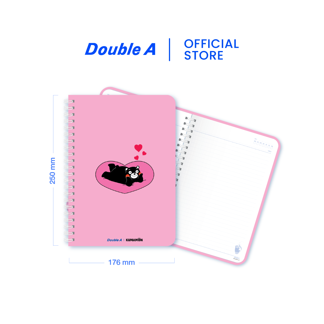 สมุดบันทึกเข้าเล่มแบบสันห่วง ลาย Kumamon ขนาดB5 80 แกรม 60 แผ่น 4 เล่ม (คละแบบ)